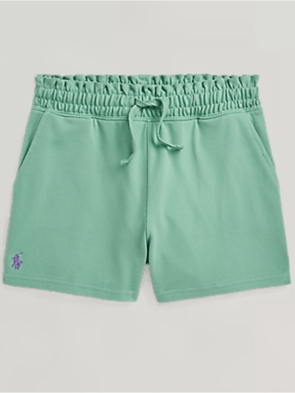 Polo Ralph Lauren Girls Ruffled Piqué Cotton Elastic Waist Shorts Sz XL